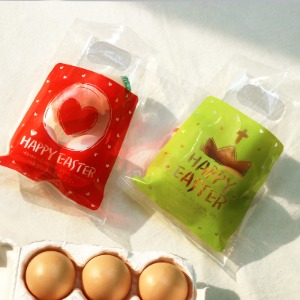 부활절 달걀 2구 비닐백 (40개)_2종set (그린+레드)